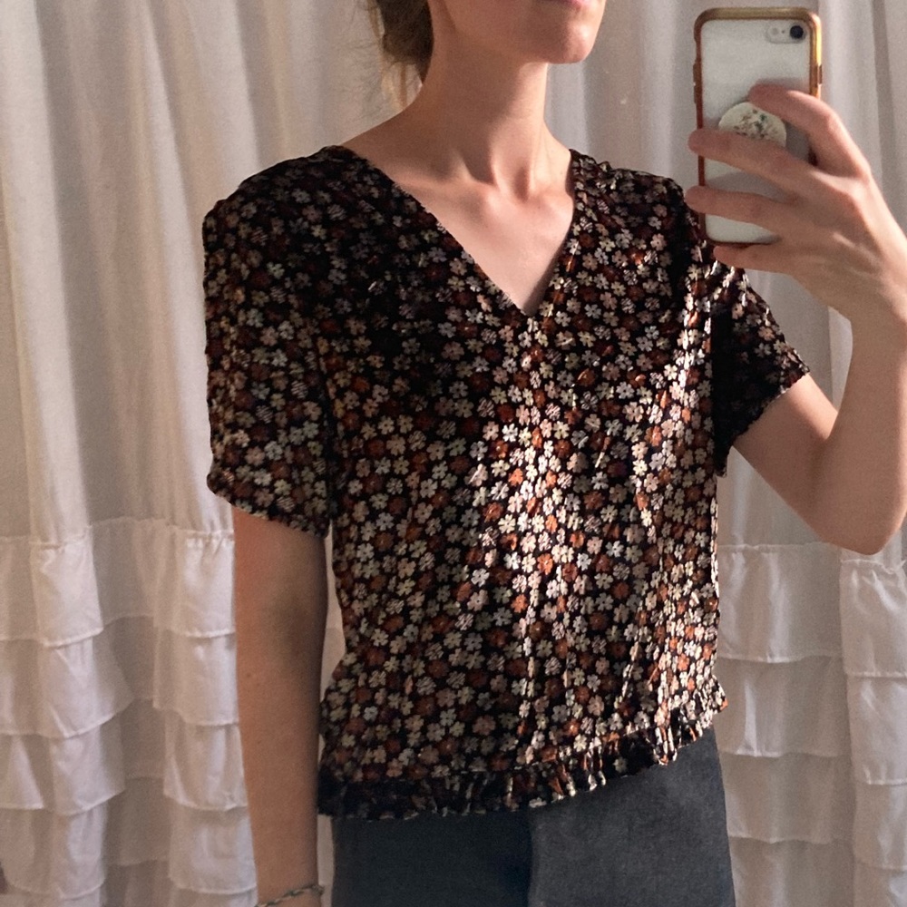 Magical Madewell Velvet Floral Blouse